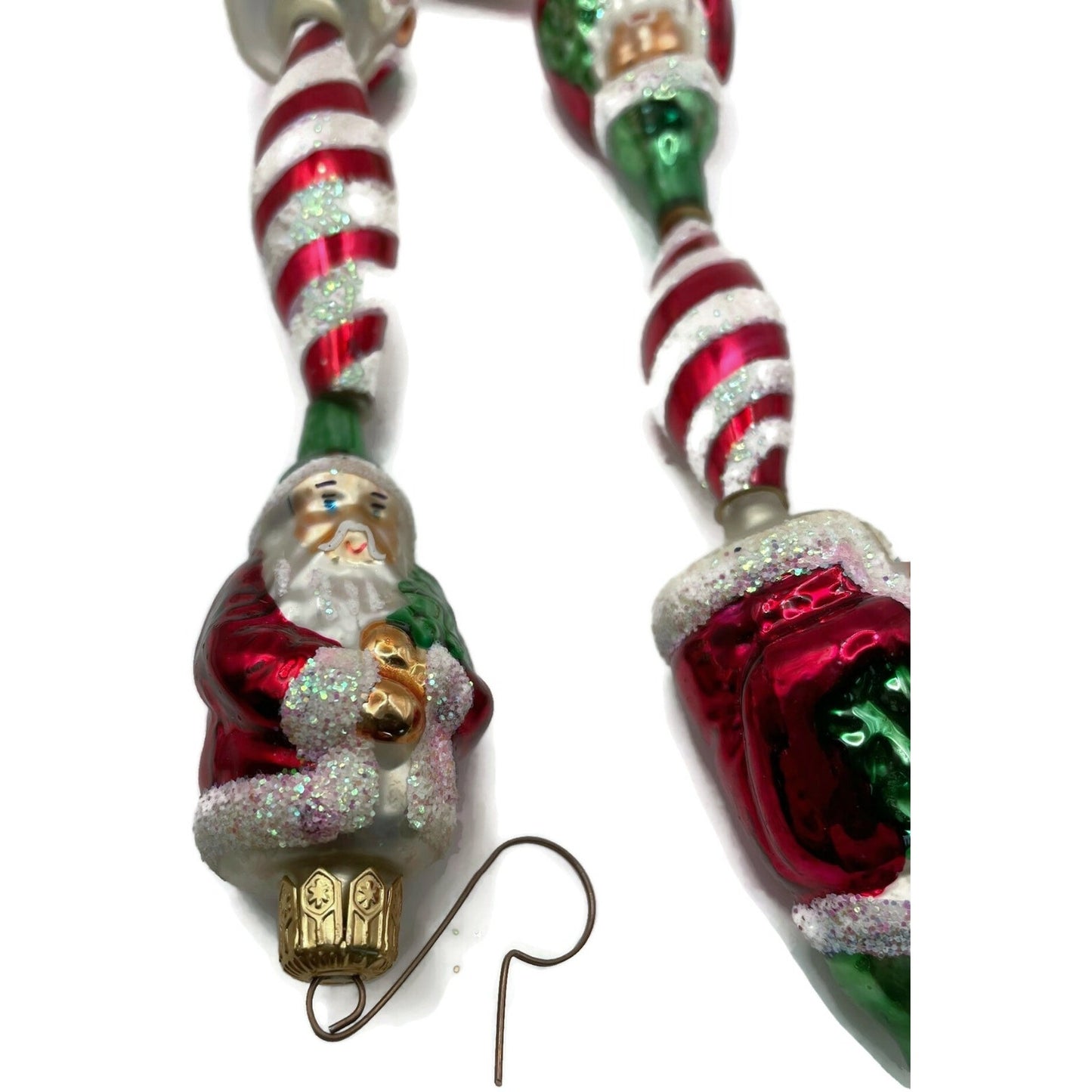 Christopher Radko Santa Claus Swirl Garland Peppermint Christmas Tree Decor