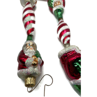 Christopher Radko Santa Claus Swirl Garland Peppermint Christmas Tree Decor