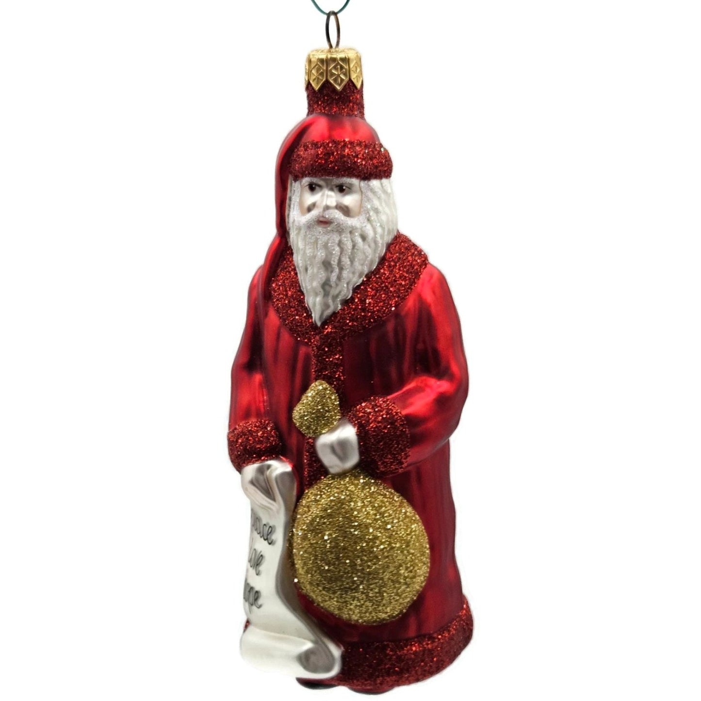 Patricia Breen Gift of the Season Red Gold Santa Claus Christmas Tree Ornament