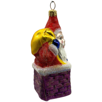 Christopher Radko Chimney Santa Claus Glass Christmas Tree Ornament 91-012-0