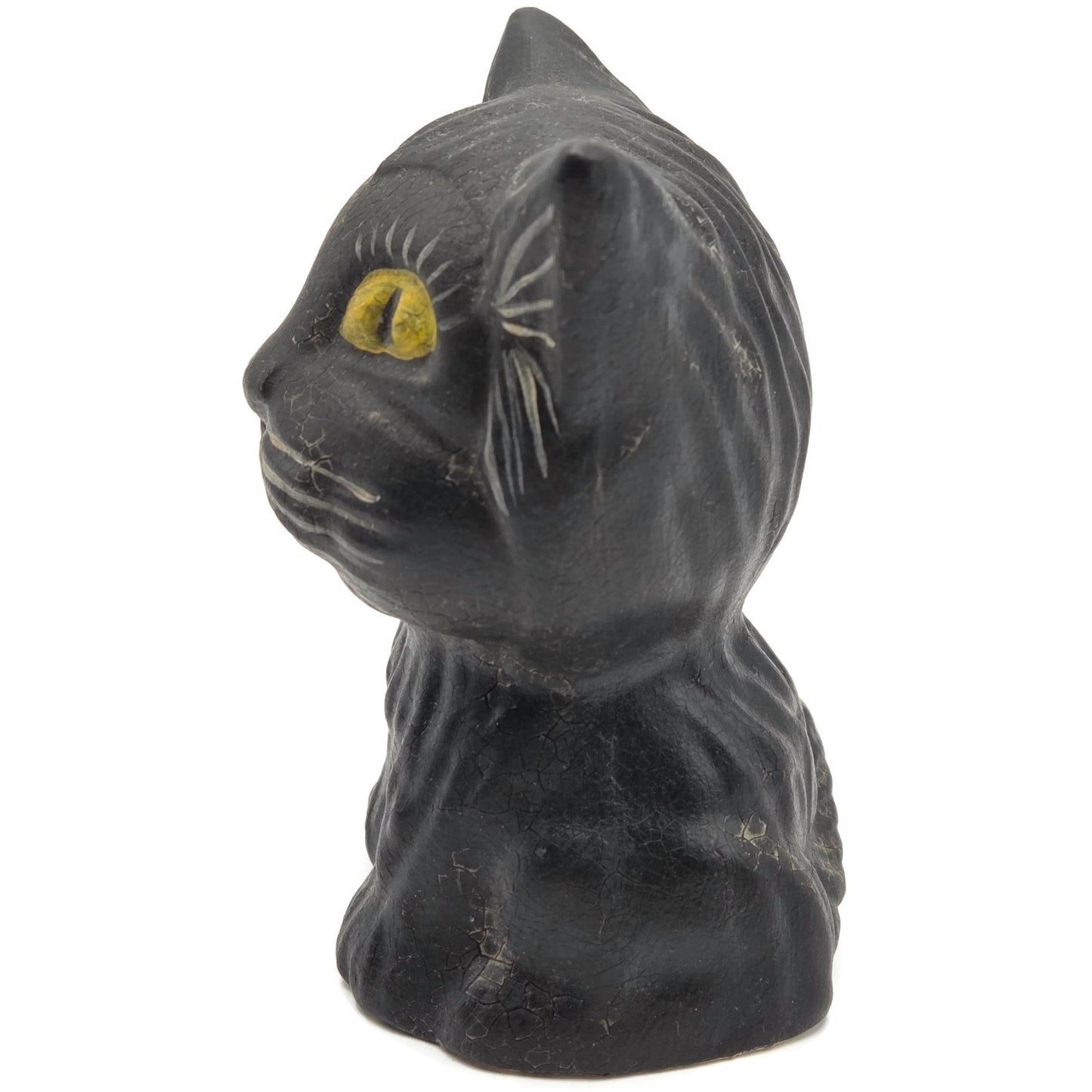 Vaillancourt Black Halloween Cat Chalkware Art Animal Fall Autumn Figurine 1998