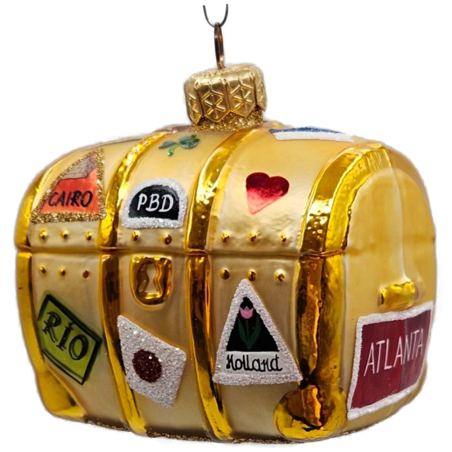 Patricia Breen Bon Voyage Gold Atlanta Cairo Rio Travel Christmas Tree Ornament