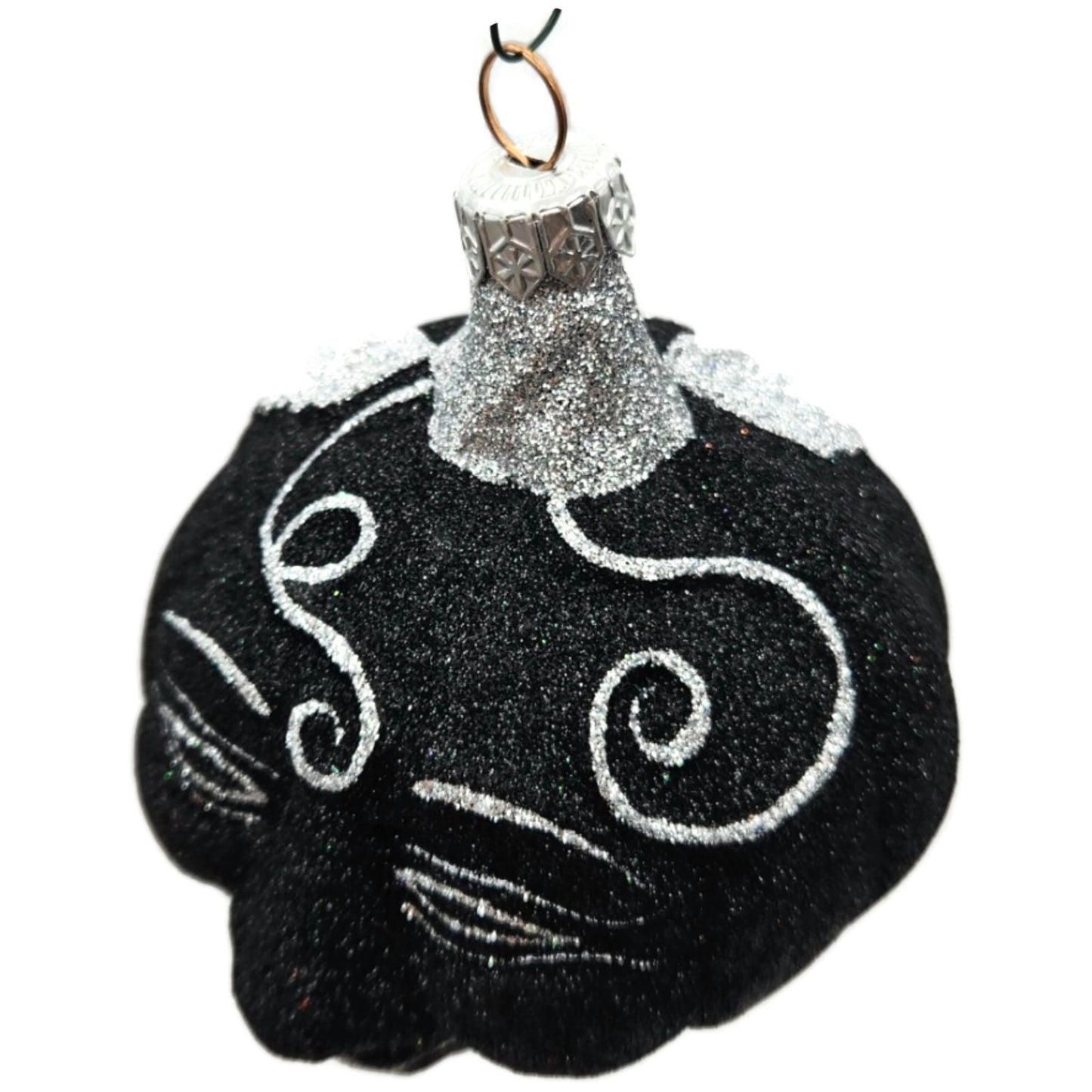 Patricia Breen Halloween Fanciful Pumpkin Black Silver Christmas Ornament 9812