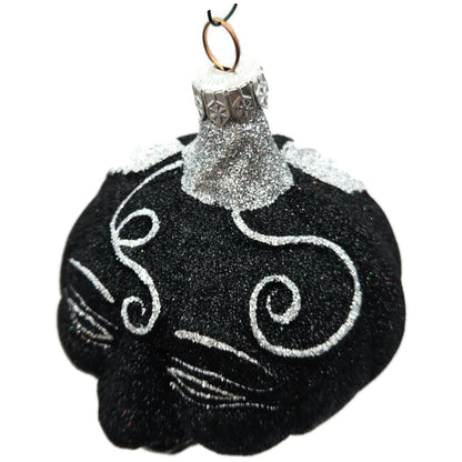 Patricia Breen Halloween Fanciful Pumpkin Black Silver Christmas Ornament 9812