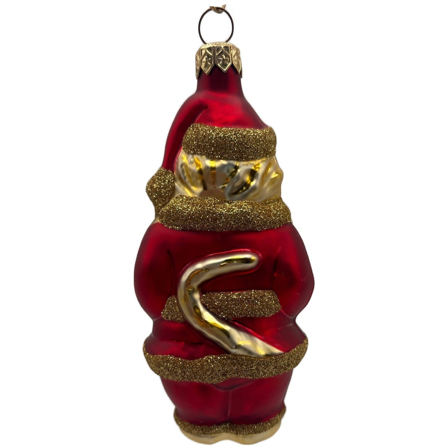 Patricia Breen Santa Paws Red Gold Trim Cat Animal Christmas Tree Ornament