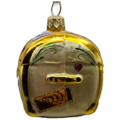 Patricia Breen Bon Voyage Gold Trunk Krakow Portland Christmas Ornament 9903