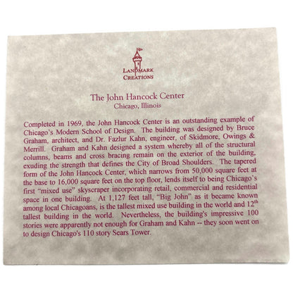 Landmark Creations The John Hancock Center European Glass Christmas Ornament