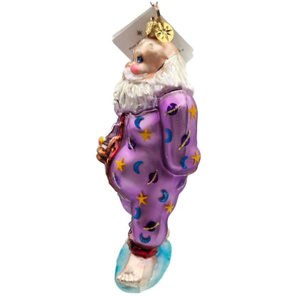 Christopher Radko Santa Jamas Purple Moons Star Christmas Tree Ornament 00-281-0