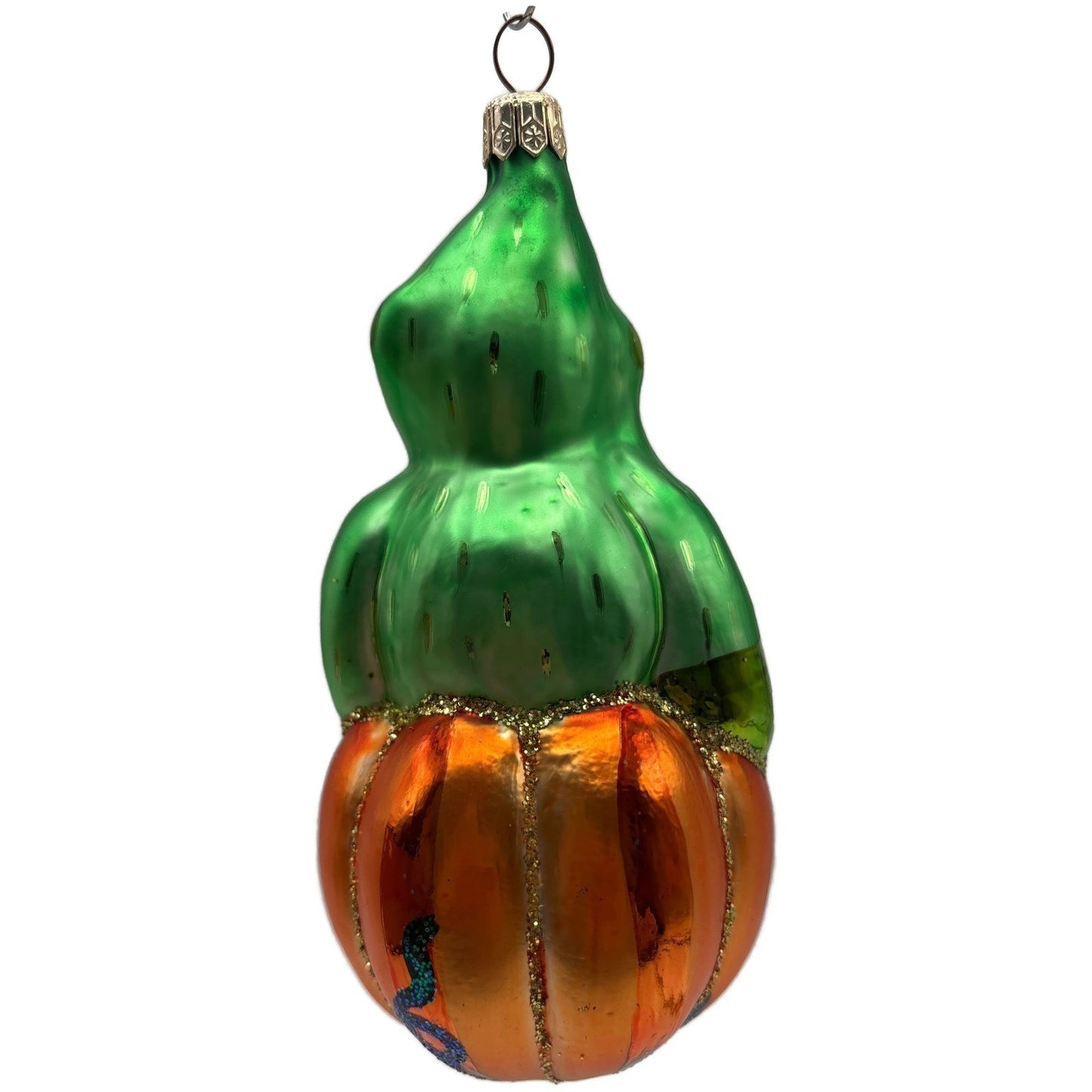 Christopher Radko Halloween Green Ghost Cat Pumpkin Glitter Christmas Ornament