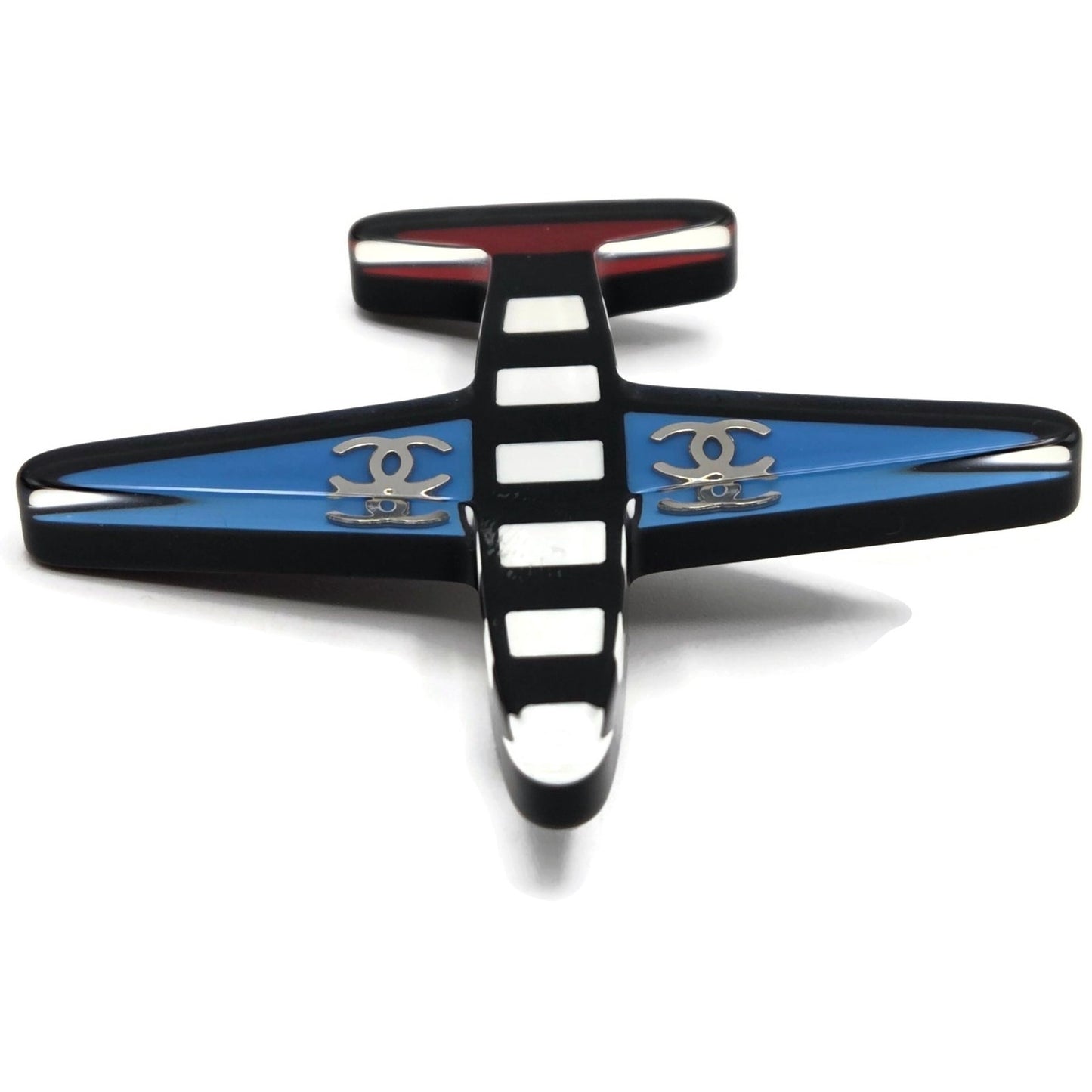 Chanel CC Logo Ski Brooch Black White Gold Snowflake Star Trees 2018 18B Rare