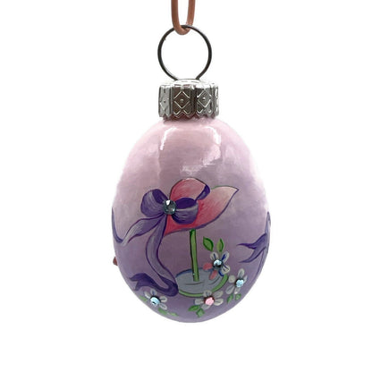 Patricia Breen Miniature Egg Millinery Lavender Pink Easter Christmas Ornament
