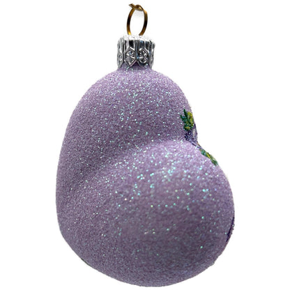 Patricia Breen Never Forget Pansies Lavender Heart Santa Christmas Ornament