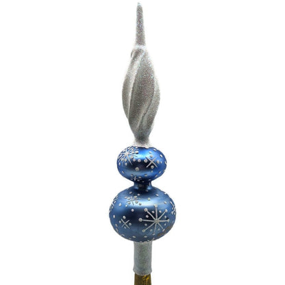 Patricia Breen Miniature Blizzard Finial Light Blue Matte Christmas Tree Topper