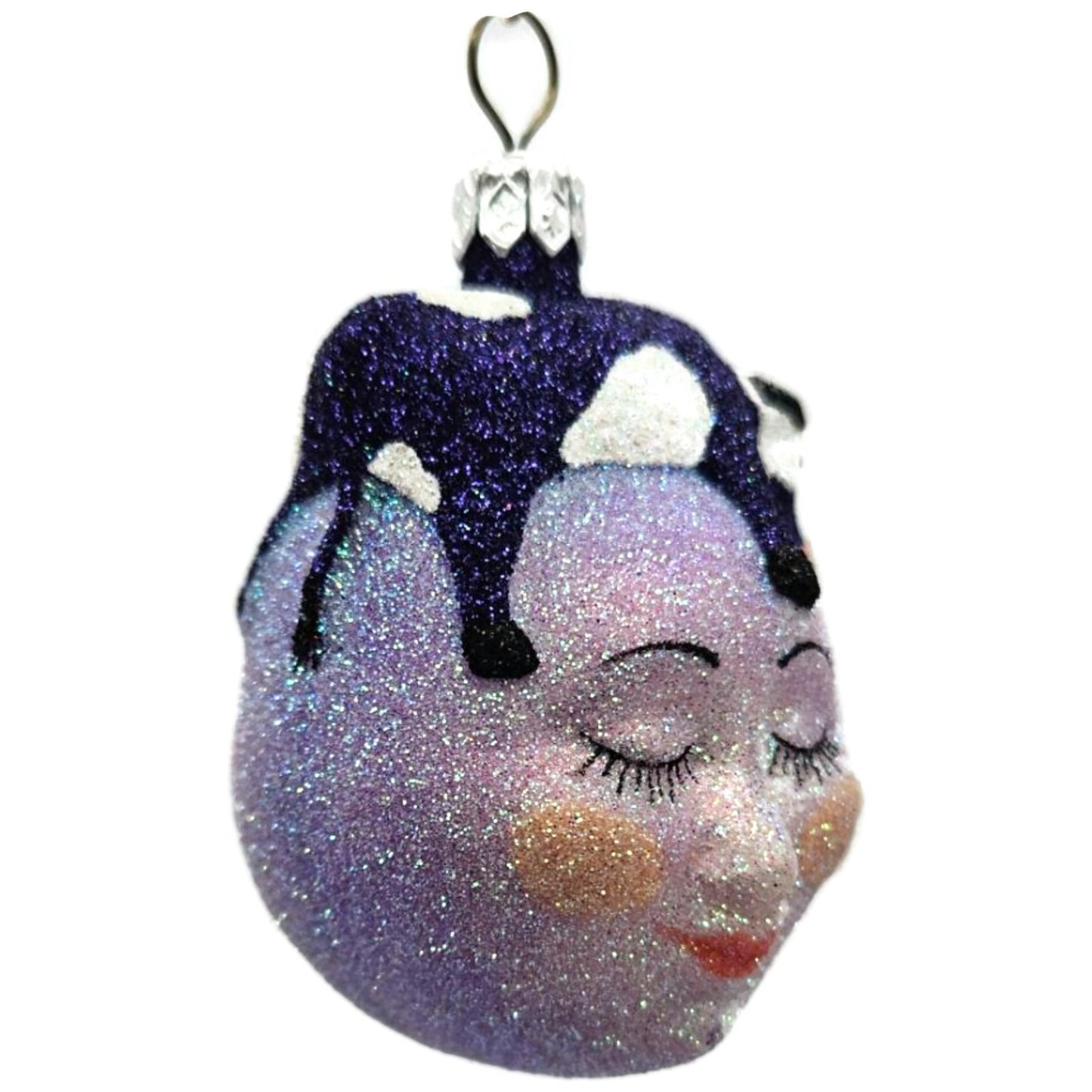 Patricia Breen Miniature And The Cow Jumped Purple Christmas Tree Ornament CATZ
