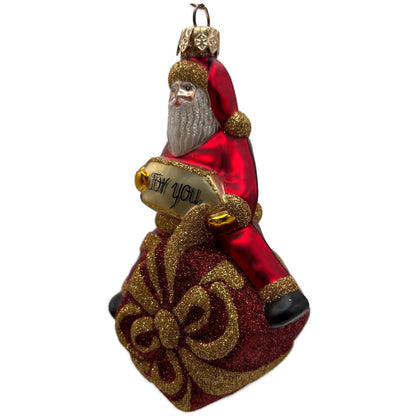 Patricia Breen For You Henry Red Gold Santa Claus Gift Christmas Tree Ornament