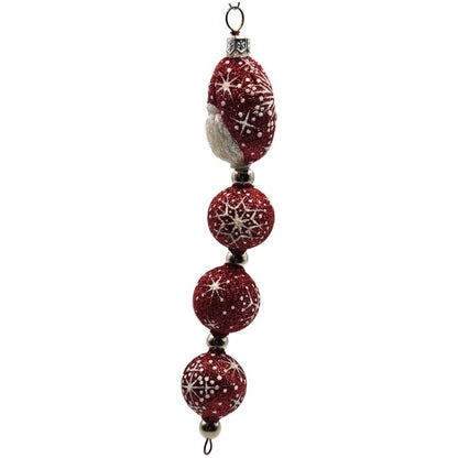 Patricia Breen Santa Claus Kinetic Icicle Red Snowflakes Christmas Tree Ornament