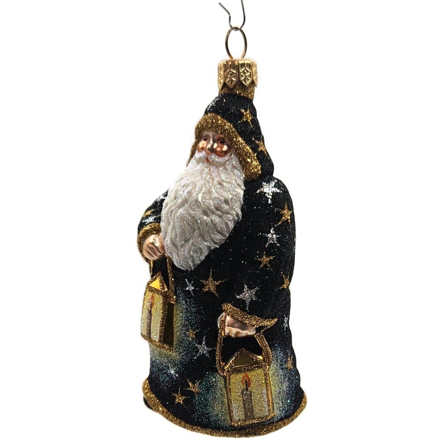 Patricia Breen One If By Land Two If By Sea Black Stars Christmas Tree Ornament
