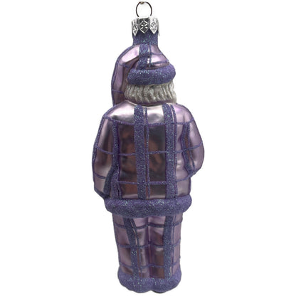 Patricia Breen Ring In The New Lavender Plaid Santa Christmas Tree Ornament CATZ
