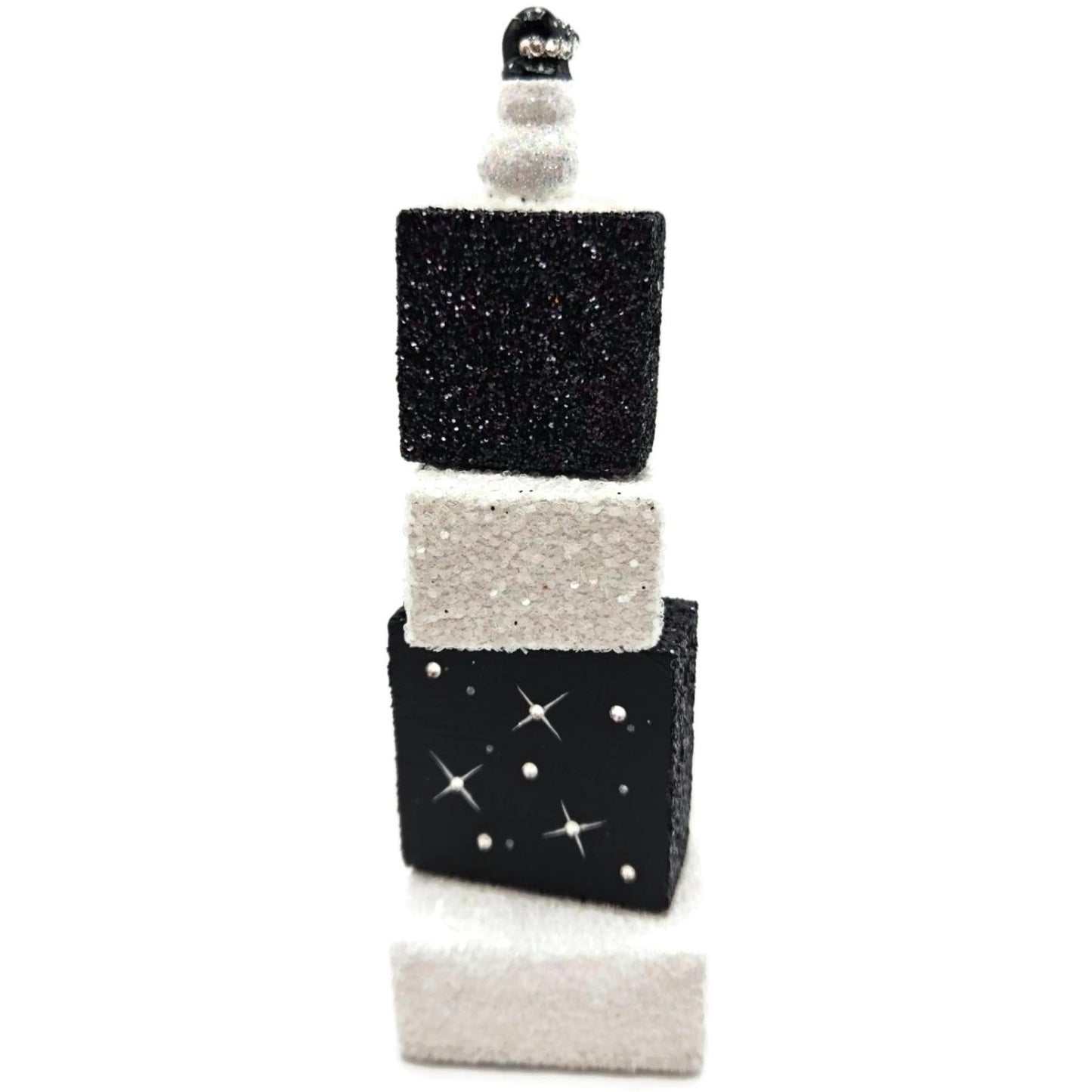 Patricia Breen Presenting Black Snowman Free Standing Christmas Ornament Blocks