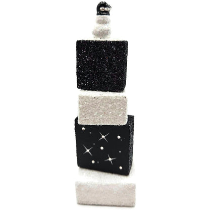 Patricia Breen Presenting Black Snowman Free Standing Christmas Ornament Blocks
