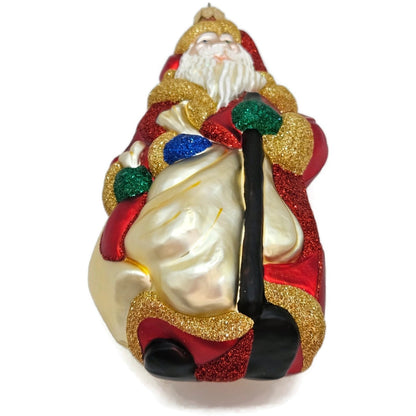 Patricia Breen Cubist Santa Claus Red Gold Accent Cubism Art Christmas Ornament