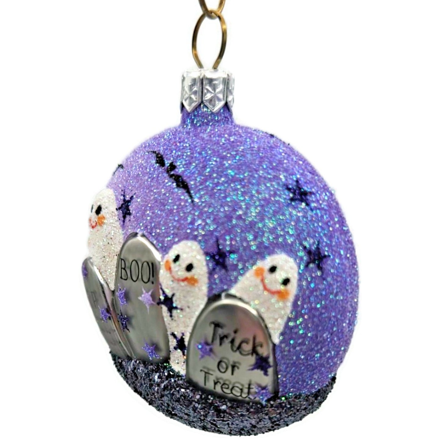 Patricia Breen Mount Auburn Medallion Graveyard Ghost Purple Halloween Ornament