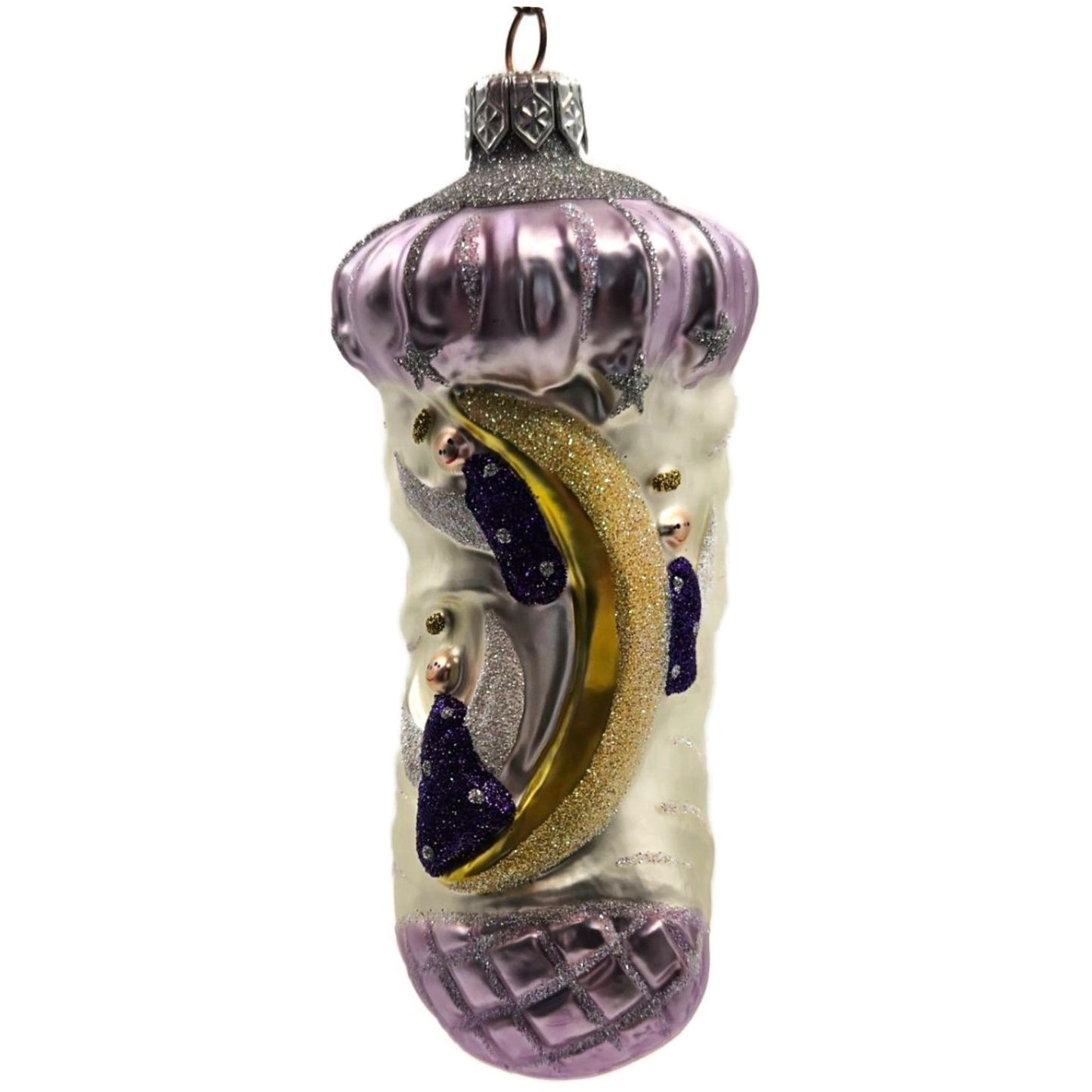 Patricia Breen Angel Stocking Lavender Glitter Stars Christmas Tree Ornament