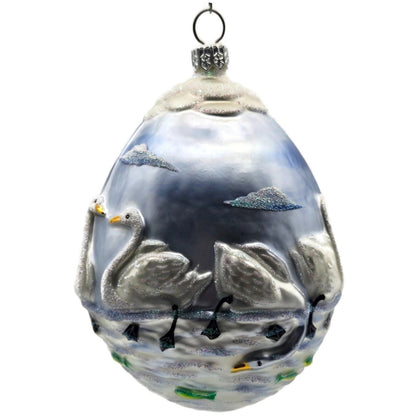 Patricia Breen Seven Swimming Swans Birds Pearl Blue 12 Days Christmas Ornament