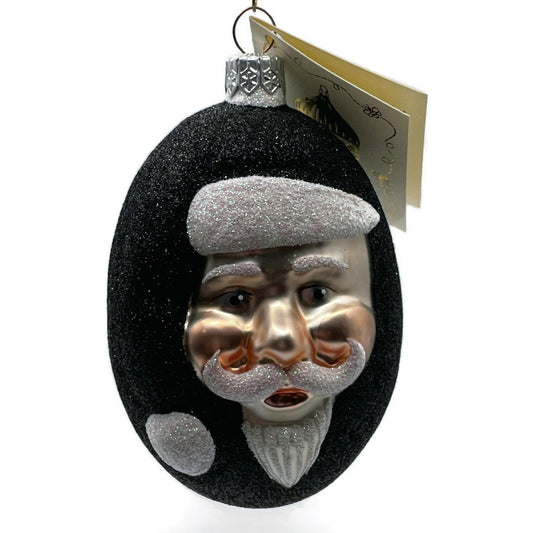 Patricia Breen Jelly Bean Santa Claus Black Glittered Easter Christmas Ornament
