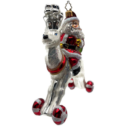 Christopher Radko Hi Ho Blitzen Santa Claus Glass Christmas Ornament 1013235