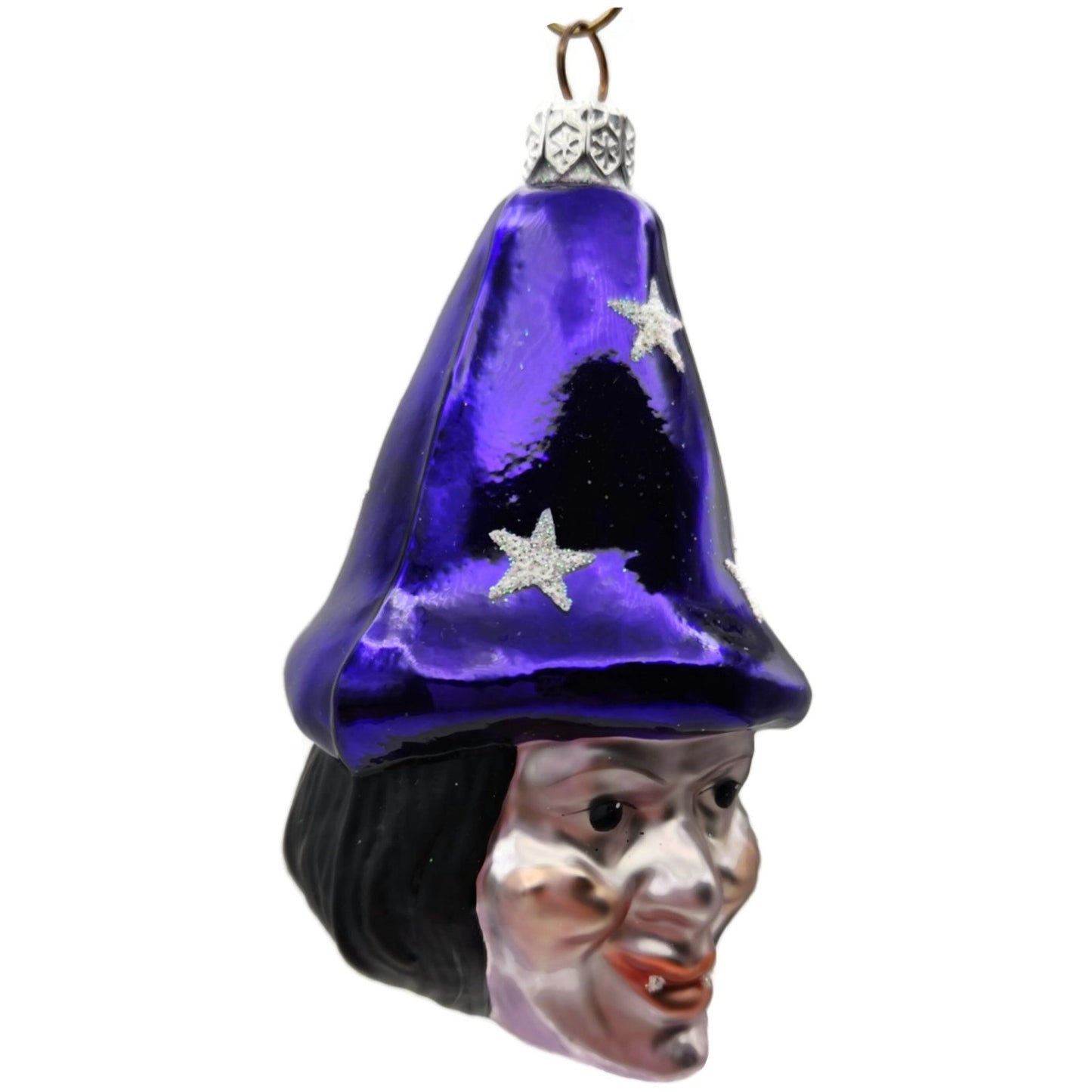 Patricia Breen Witch Hazel Lavender Face Purple Stars Halloween Ornament CATZ