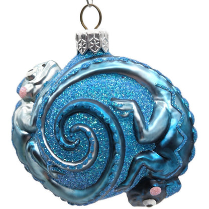 Patricia Breen Once Again for James Turquoise Chameleon Christmas Ornament HCB