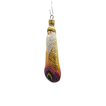 Patricia Breen Peacock Icicle Fuchsia Gold Santa Claus Christmas Tree Ornament