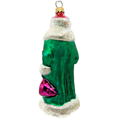 Christopher Radko Aqua Russian Santa Green Christmas Tree Ornament 91-112-7