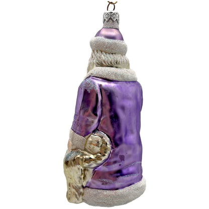 Patricia Breen Just What I Wanted Lavender Santa Dog Christmas Tree Ornament