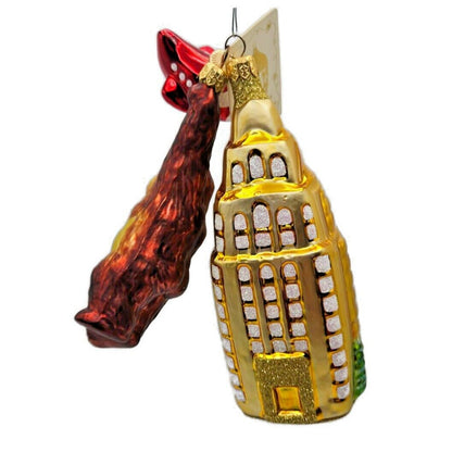Patricia Breen Manhattan Ape Gold Red Plane King Kong Christmas Tree Ornament