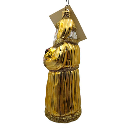 Patricia Breen Look and You Shall Find Him Gold Santa Christmas Tree Ornament