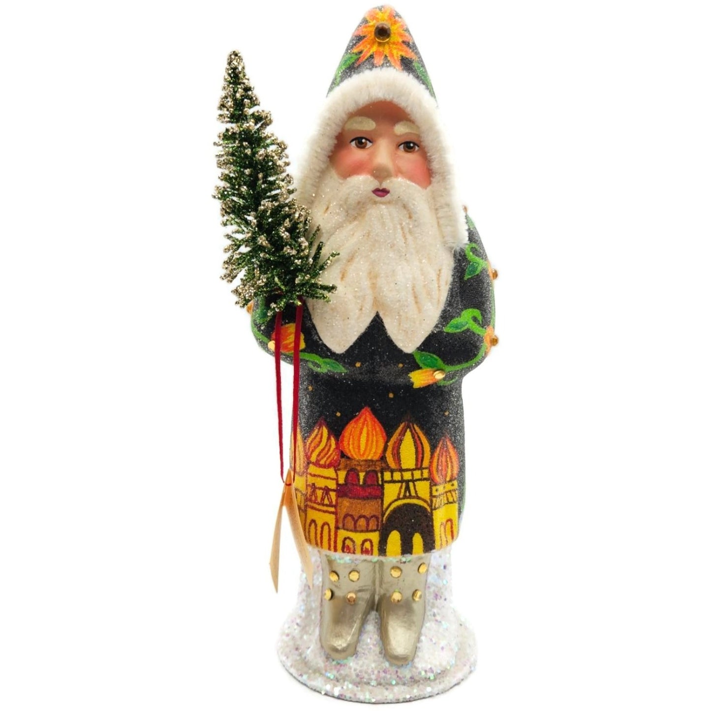 Ino Schaller Russian Fable Orange Black Paper Mache Candy Container Limited CATZ