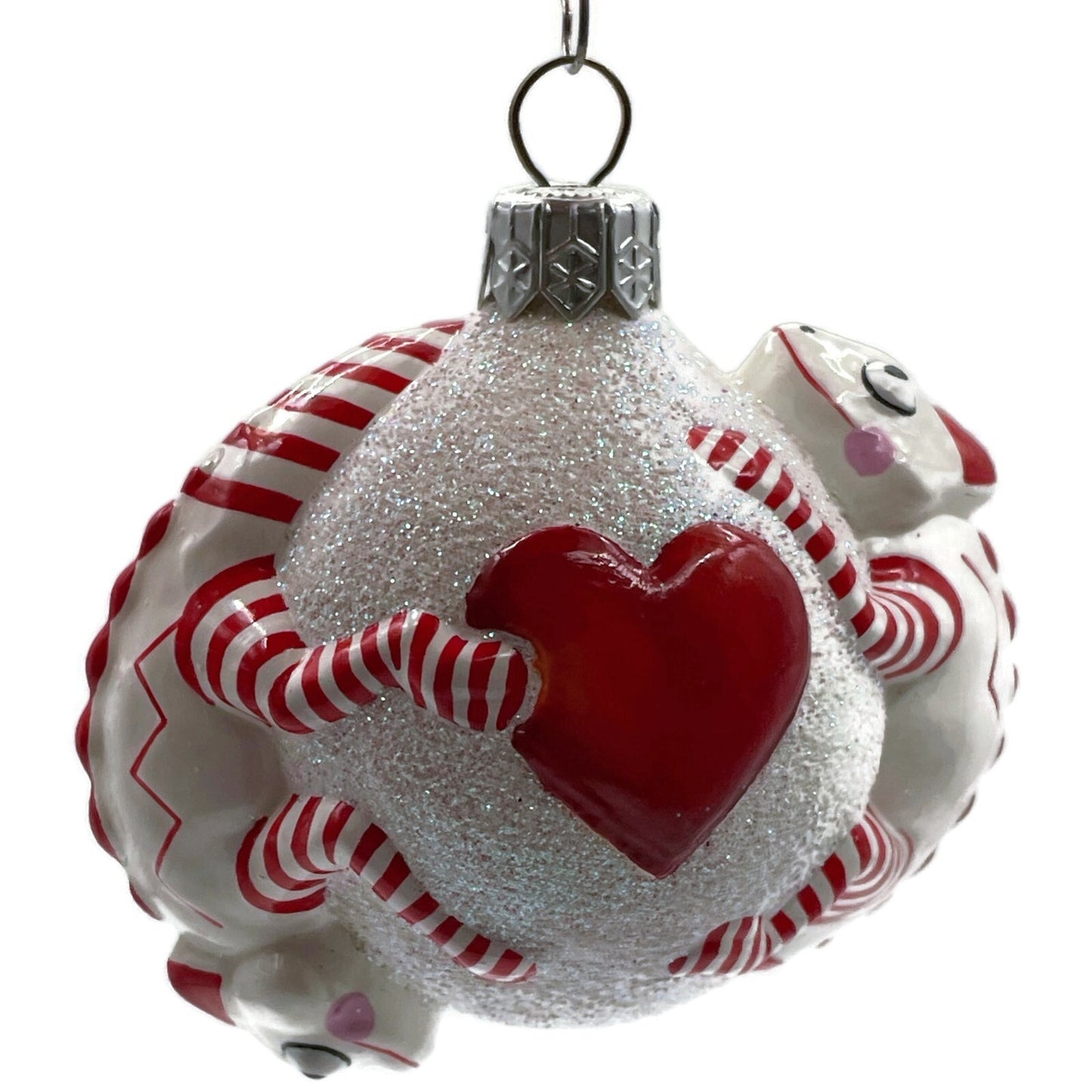 Patricia Breen Once Again for James Hearts Striped Chameleon Valentines Ornament