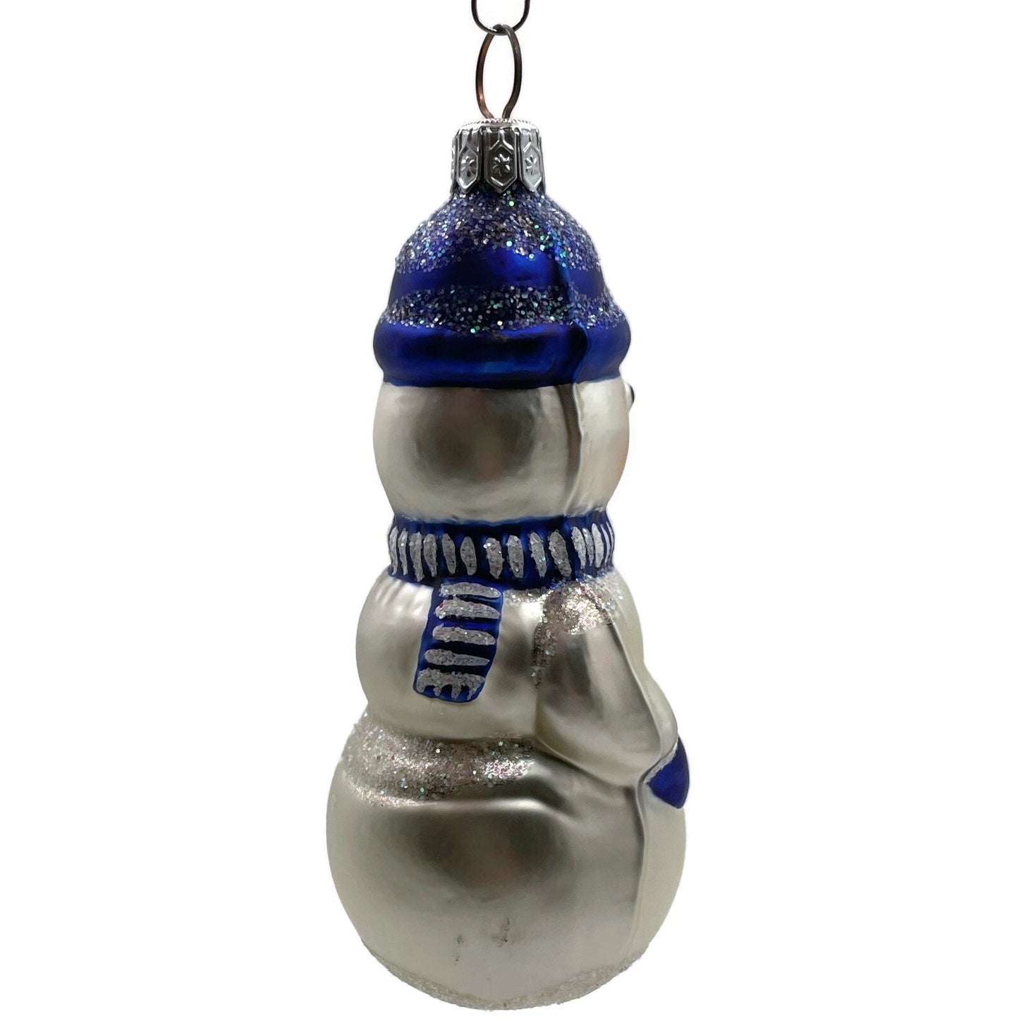 Patricia Breen Snow Boy Blue Striped Winter Snowman Christmas Tree Ornament