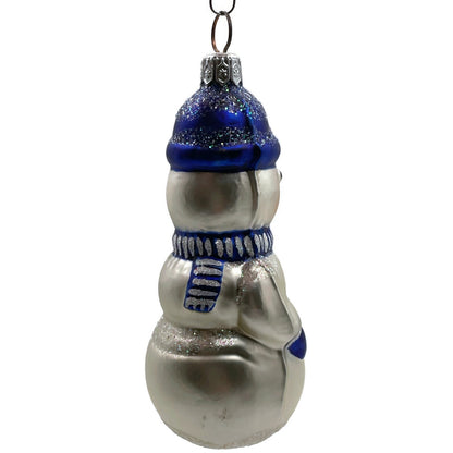 Patricia Breen Snow Boy Blue Striped Winter Snowman Christmas Tree Ornament