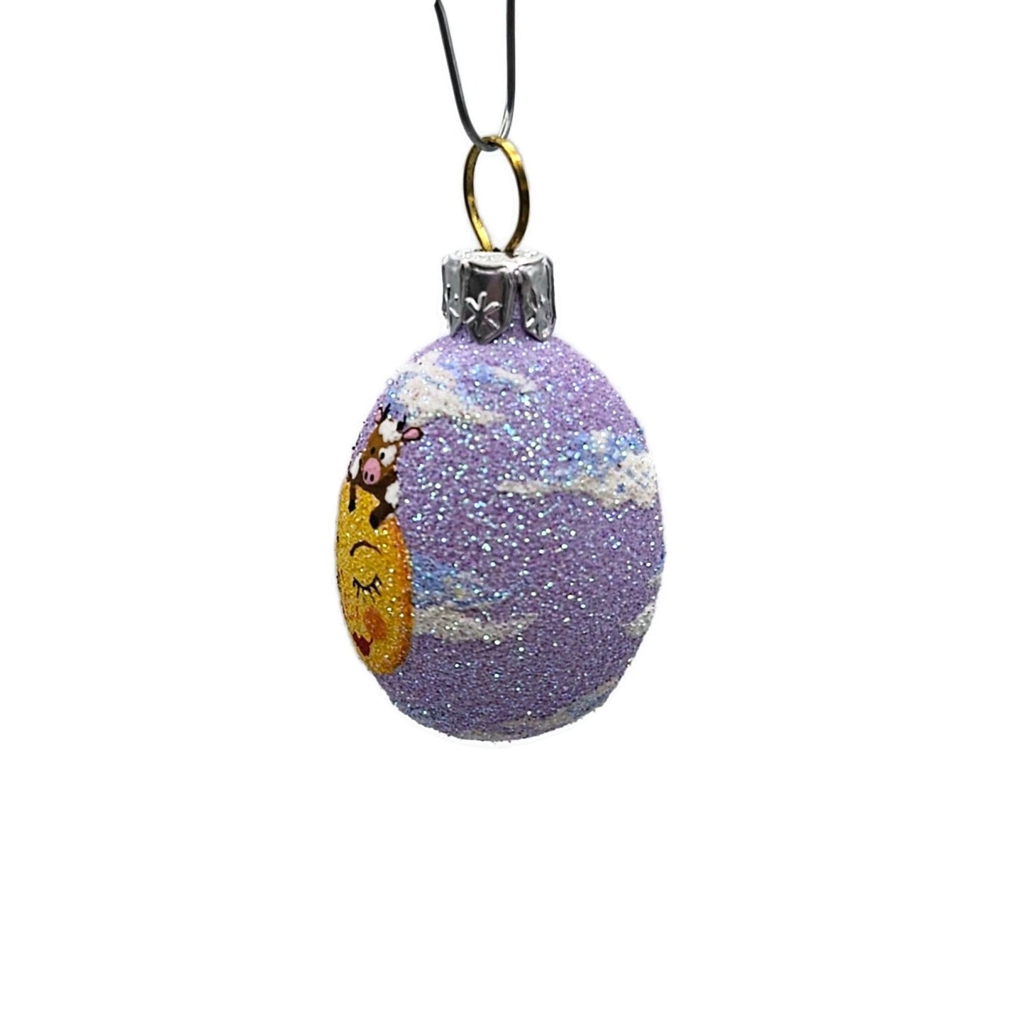 Patricia Breen Miniature Egg Cow and Moon Complimentary Easter Tree Ornament CO