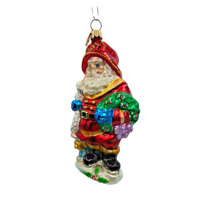 Christopher Radko Red Hot Fireman Santa Claus Christmas Tree Ornament 01-0768-0