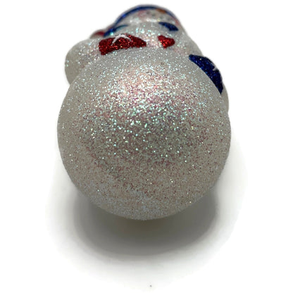 Patricia Breen Loving Snowman Patriotic Star Striped Christmas Tree Ornament