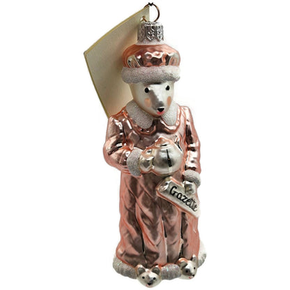 Patricia Breen Mrs Mouse Pink Gazette Hand Blown Glass Christmas Tree Ornament