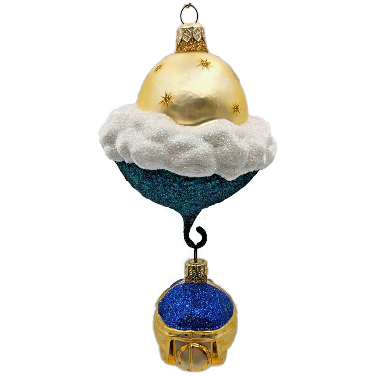 Patricia Breen Santa's Underwater Sleigh Glittered Stars Christmas Ornament 9932