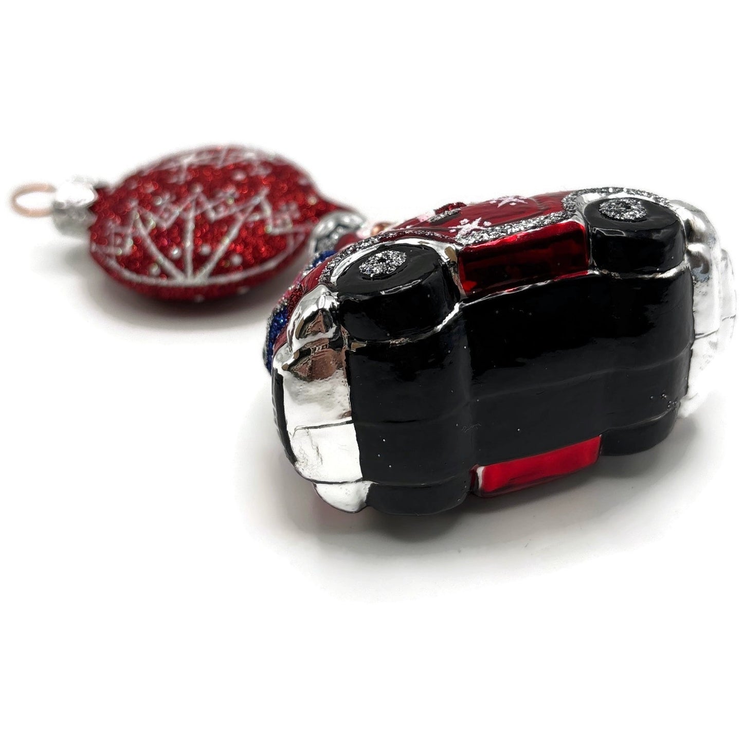 Patricia Breen Knightsbridge Santa Red Snowflakes Flags Christmas Tree Ornament