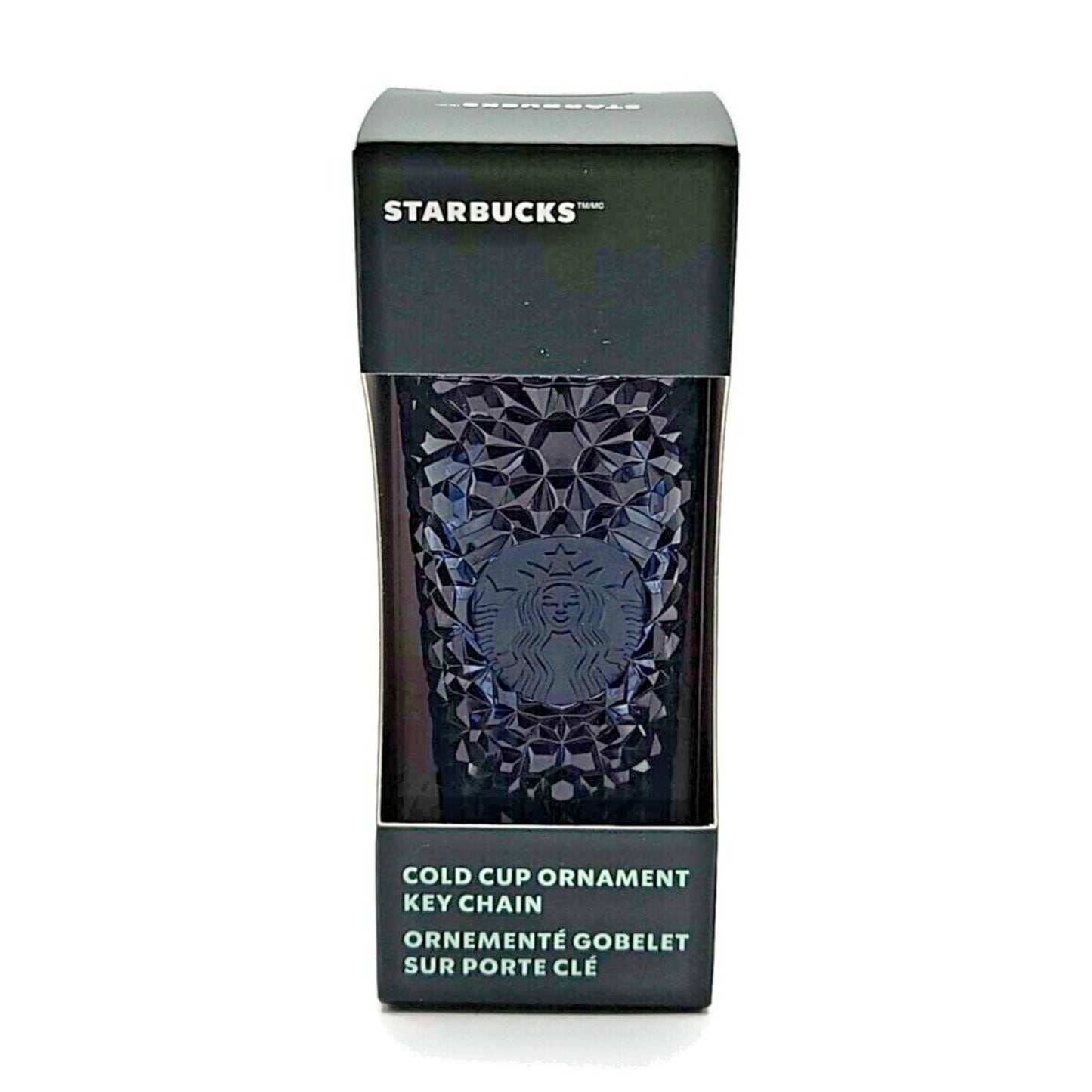 Starbucks Key Chain Gemstone Navy Blue Cold Cup Tumbler Christmas Tree Ornament