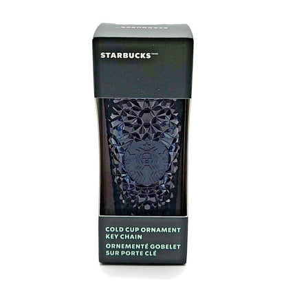 Starbucks Key Chain Gemstone Navy Blue Cold Cup Tumbler Christmas Tree Ornament