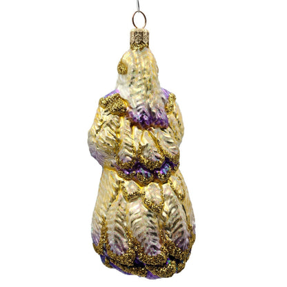 Patricia Breen Plumed Santa Claus Lavender Christmas Holiday Tree Ornament